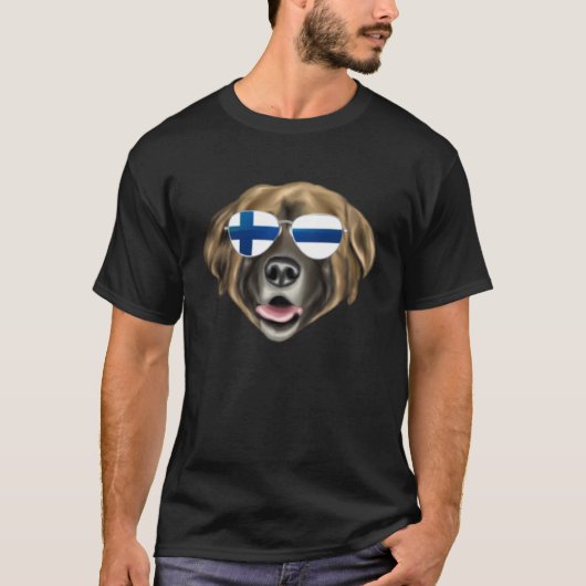 Finnish Flag Leonberger Dog Finland Pocket T-shirt (Voorkant)