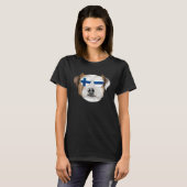 Finnish Flag Parson Russell Terrier Dog Finland Po T-shirt (Voorkant volledig)