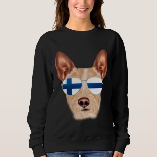 Finnish Flag Portuguese Podengo Pequeno Dog Finlan Trui (Voorkant)