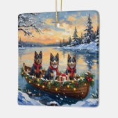 Finnish Lapphund Christmas Boat Holiday Keramisch Ornament (Links)
