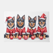 Finnish Lapphund Christmas Dress Santa Hat Deurmat (Voorkant)