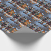 Finnish Lapphund Dogs Christmas Snow Holiday Cadeaupapier (Hoek)