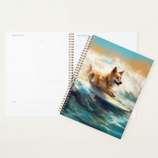 Finnish Lapphund strand surfen schilderen Planner (Display)