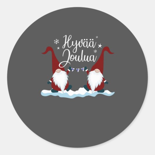 Finnish Merry Christmas Finland Gift Tee Hyvaa Jou Ronde Sticker (Voorkant)