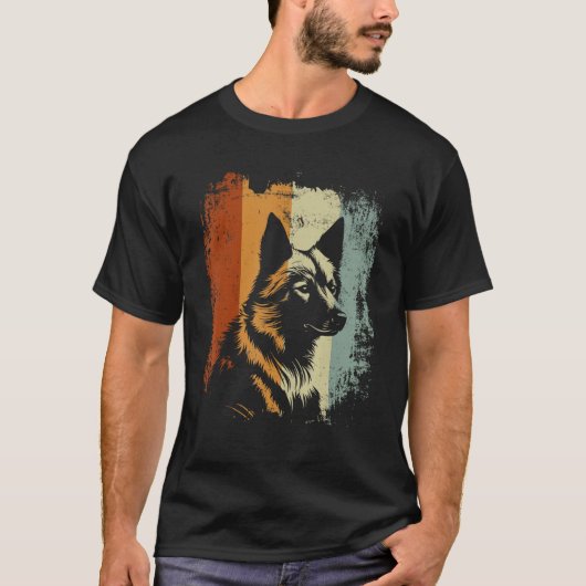 Finnish Spitz Dog Retro Design T-shirt (Voorkant)