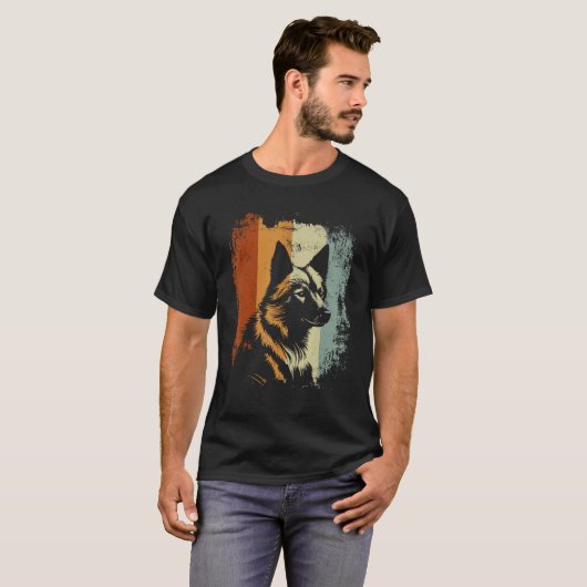 Finnish Spitz Dog Retro Design T-shirt (Voorkant volledig)