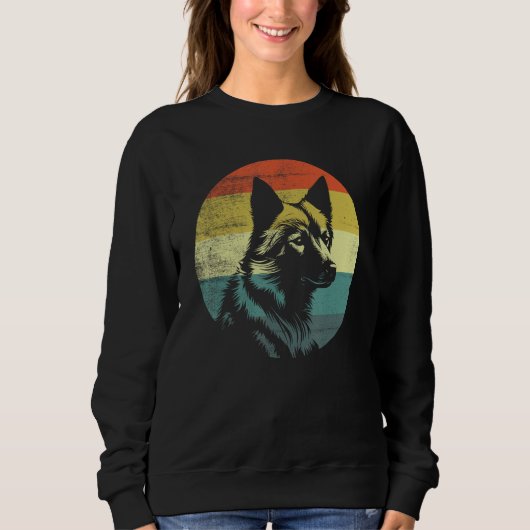 Finnish Spitz Dog Retro Vintage Design Trui (Voorkant)