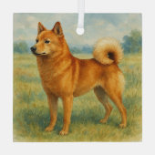 Finnish Spitz Glas Ornament (Achterkant)