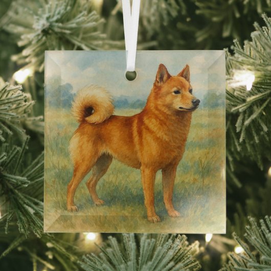 Finnish Spitz Glas Ornament (Insitu)