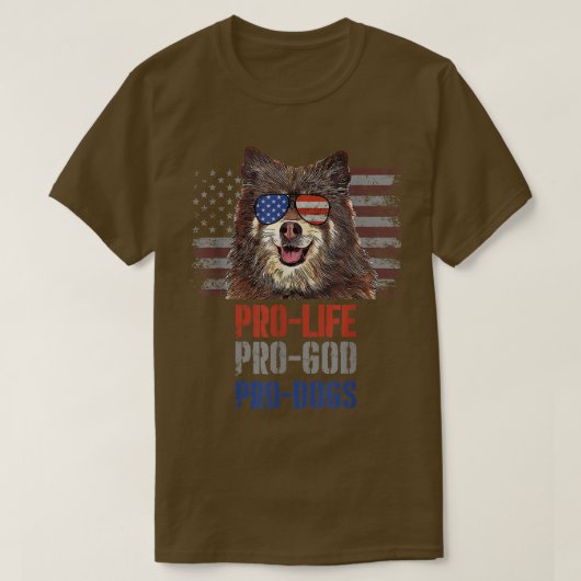 Finnish Spitz Pro Life Pro God Pro Dogs T-Shirt (Design voorkant)