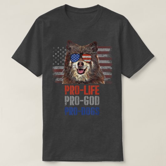 Finnish Spitz Pro Life Pro God Pro Dogs T-shirt (Design voorkant)