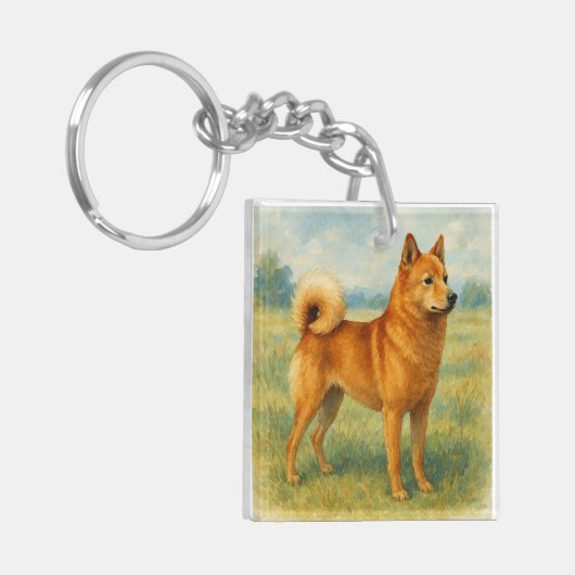 Finnish Spitz Sleutelhanger (Voorkant Links)