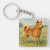 Finnish Spitz Sleutelhanger (Voorkant)