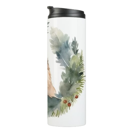 Finnse Lappund Kerstkrans Festieve Pup Thermosbeker (Geroteerd rechts)