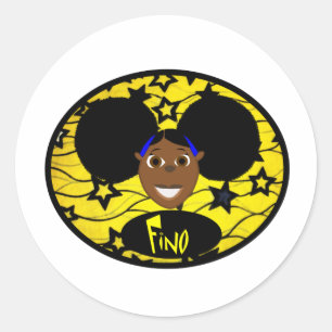 Fino Smile Yellow Fab. Ronde Sticker