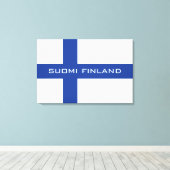 Fins aangepast canvas met vlag afdruk (Insitu (Houten vloer))