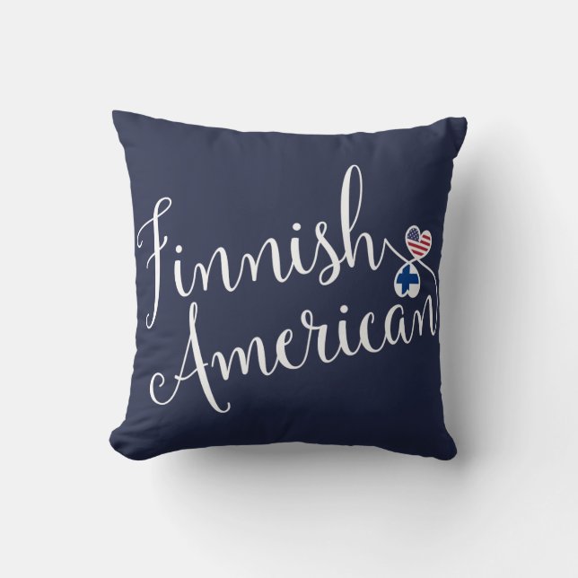 Fins - Amerikaans ineengelijnd harten Throw Cushio Kussen (Voorkant)