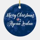 Fins-Amerikaanse vakantieoord, Hyvää Joulua Keramisch Ornament (Achterkant)