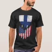Fins-Amerikaanse vlaggen verscheurd Finland T-shirt