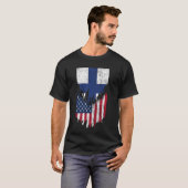 Fins-Amerikaanse vlaggen verscheurd Finland T-shirt (Voorkant volledig)