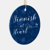 Fins bij hart, kerstboomversiering, Finland Keramisch Ornament (Rechts)