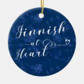 Fins bij hart, kerstboomversiering, Finland Keramisch Ornament (Voorkant)