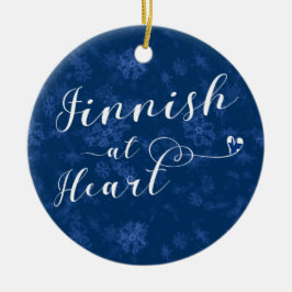 Fins bij hart, kerstboomversiering, Finland Keramisch Ornament