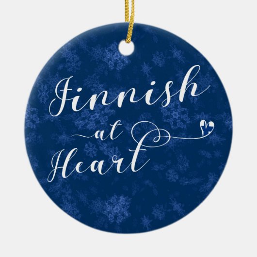 Fins bij hart, kerstboomversiering, Finland Keramisch Ornament (Voorkant)