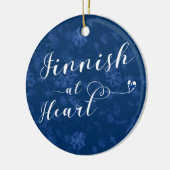 Fins bij hart, kerstboomversiering, Finland Keramisch Ornament (Links)