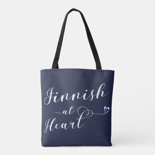 Fins bij Heart Grocery Bag, Finland Tote Bag (Achterkant)