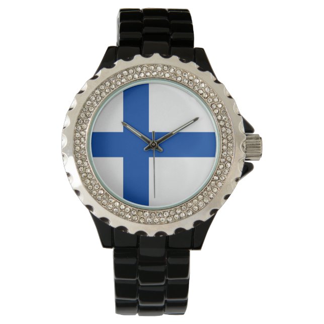 Fins dameshorloge - Suomen Lippu Kello Horloge (Voorkant)