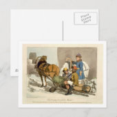 Fins die levende vis op de markt brengen, geëtst d briefkaart (Voorkant / Achterkant)