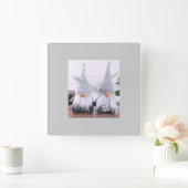 FINS GNOMES BEAUTIFUT EN CUTE VIERKANTE KLOK (Huis)