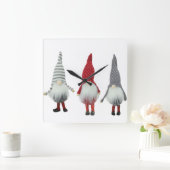 FINS GNOMES BEAUTIFUT EN CUTE VIERKANTE KLOK (Huis)
