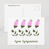 Fins Happy Birthday Briefkaart (Voorkant / Achterkant)