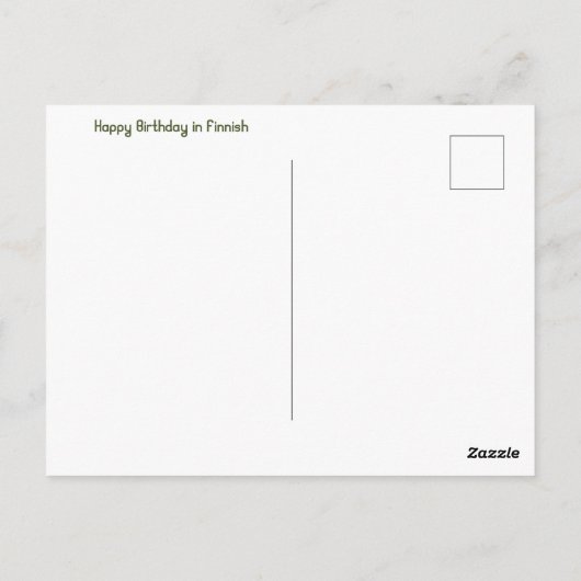Fins Happy Birthday Briefkaart (Achterkant)