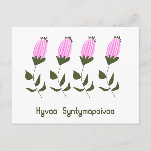 Fins Happy Birthday Briefkaart (Voorkant)