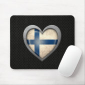 Fins Heart Flag Steel Maesh Effect Muismat (Met muis)
