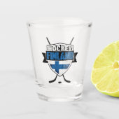 Fins Hockey Shield Suomi Shot Glas (Voorkant)
