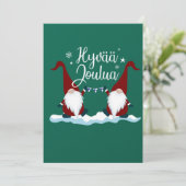Fins kerstfeest Finland Gift T-shirt Hyvaa Jou Kaart (Staand voorkant)