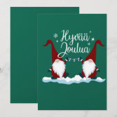 Fins kerstfeest Finland Gift T-shirt Hyvaa Jou Kaart (Voorkant / Achterkant)
