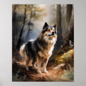 Fins Lapphund Dog Art Print Poster (Voorkant)