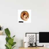 Fins Lapphund Dog Portrait | Pet Portret Wall Poster (Thuiskantoor)