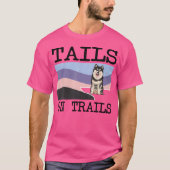 Fins luidop op trails Funny Dog Hiking T-shirt (Voorkant)