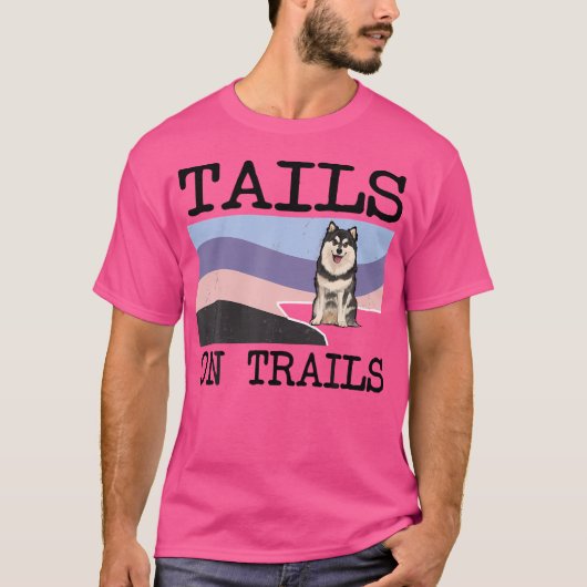 Fins luidop op trails Funny Dog Hiking T-shirt (Voorkant)