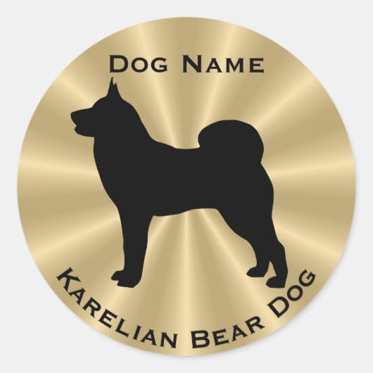 Fins Nationaal Treasure Karelian Beer Dog Ronde Sticker (Voorkant)