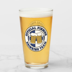 Fins officieel Drink team vlag Finland Glas