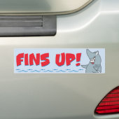 Fins omhoog sticker (Op auto)