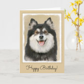 Fins schilderen van luiven - Kute Original Dog Art Kaart (Gele Bloem)