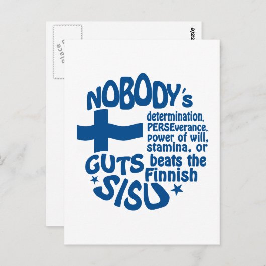 Fins SISU briefkaart - pas aan! (Voorkant / Achterkant)